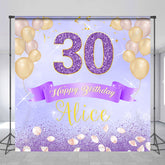Lofaris Custom Diamond Balloon Purple 30th Birthday Backdrop